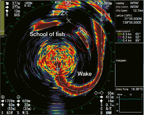 (600 m range) Increase your catch by observing how schools of fish move within your net.